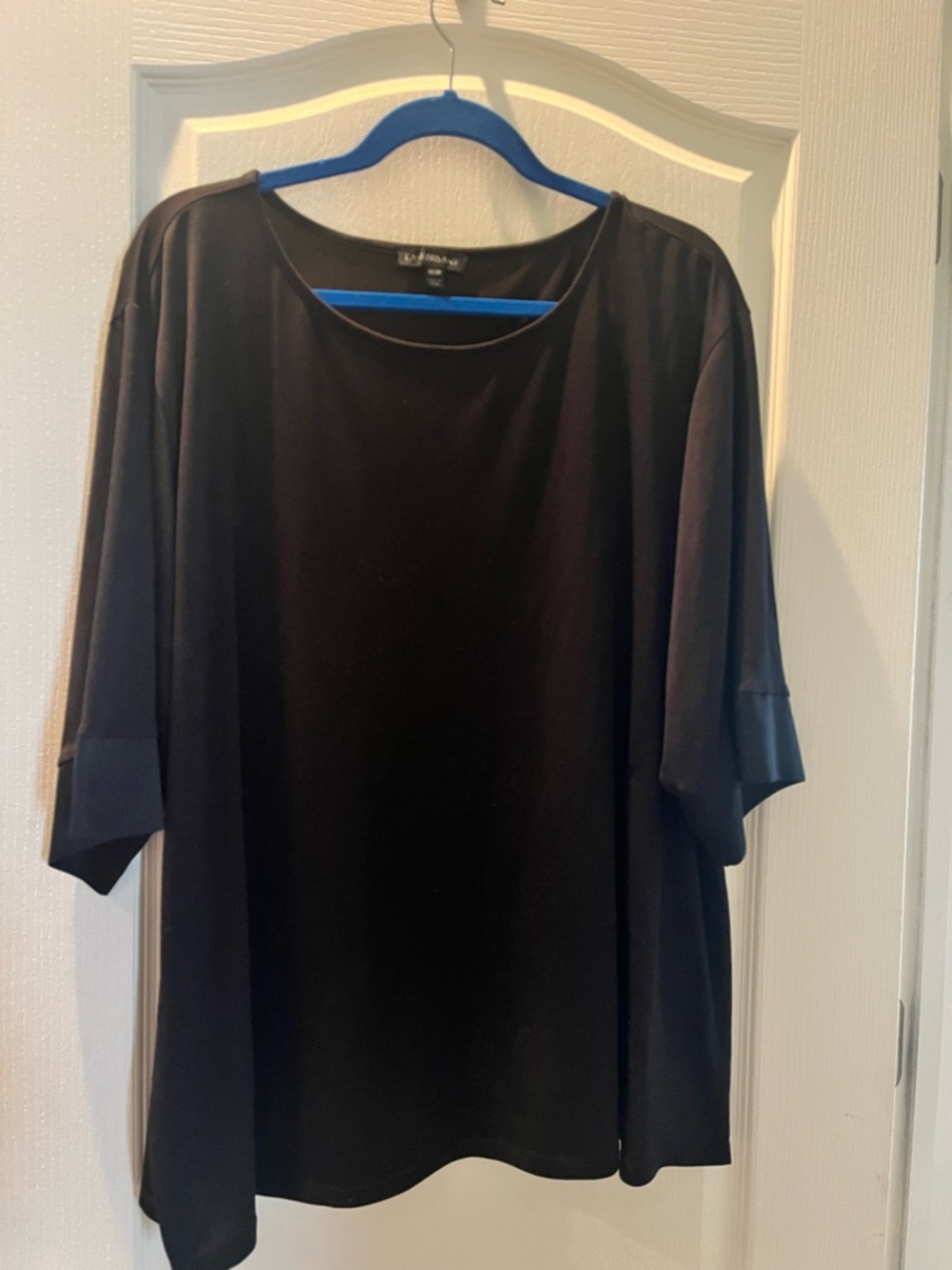Lane Bryant Black Short-Sleeve Crew Neck Shirt